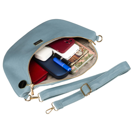 Saszetka damska crossbody z eko skóry w niebieskim kolorze Peterson