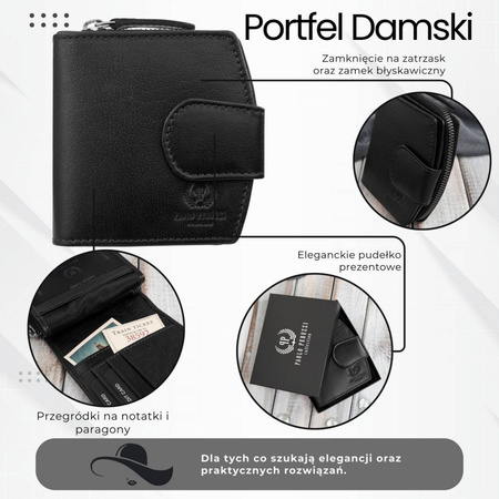 Portfel damski skórzany may czarny RFID Paolo Peruzii AL-24-BL