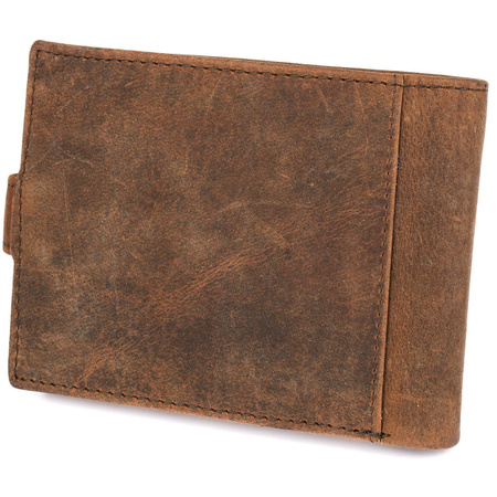 Portfel skórzany męski z tłoczeniem pies Bellugio - rdzawy