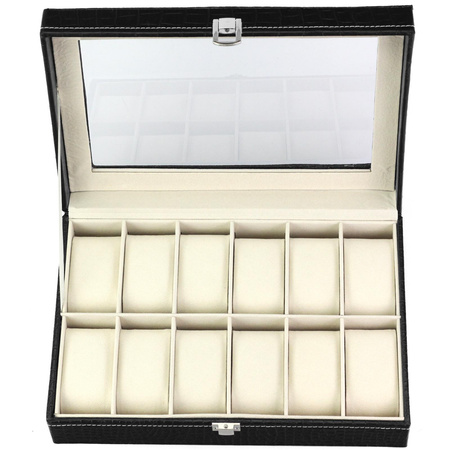 Kuferek Elegancki PATRIZIA w Czarnym Kolorze z Ekoskóry