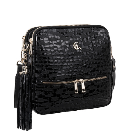 Listonoszka Canaletto ze skóry naturalnej – unikalny wzór kropli