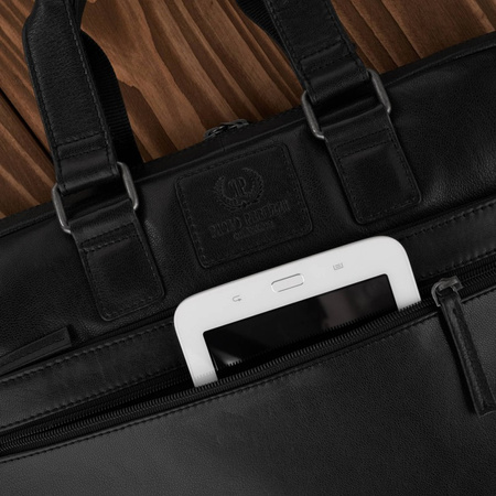 Torba skórzana męska na laptopa 15,6" Paolo Peruzzi czarna AL-09-BL
