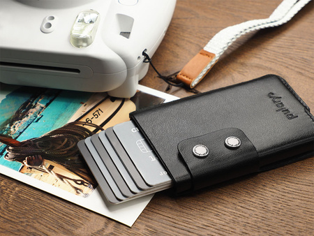 Portfel FUNKY wykonany ze skóry Italia czarny