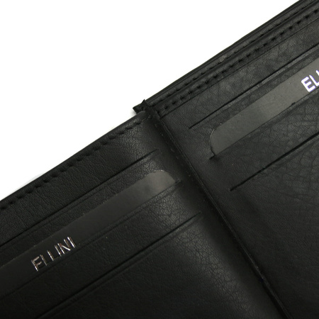 Skórzany portfel męski RFID Ellini czarno - granatowy