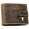 Mały portfel męski ze skóry naturalnej zamykany na zatrzask - Buffalo Wild