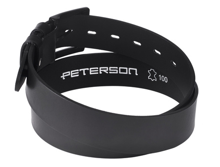 Skórzany pasek z czarną, metalową klamrą - Peterson 95