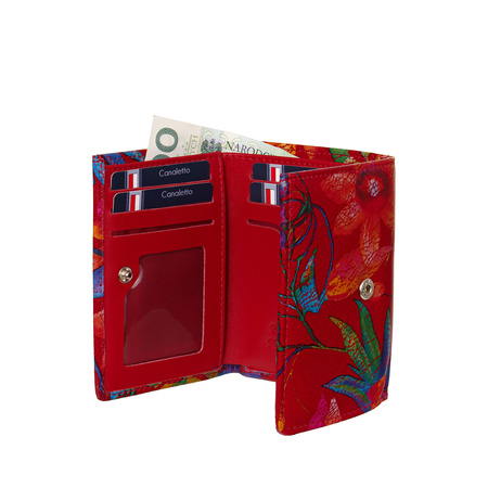 Portfel damski w kwiaty BajuBaj – elegancki, mały, z RFID