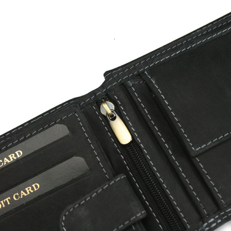 Portfel męski skóra nubuk Wild Tiger - czarny