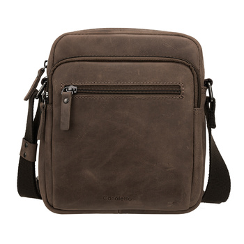 Torba męska skórzana Canaletto vintage w jasnym brązie