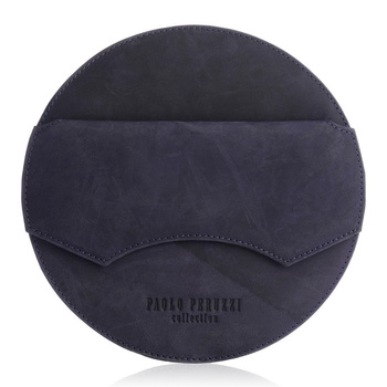 Torebka damska na ramię granatowa vintage okrągła skórzana Paolo Peruzzi T-92-DB