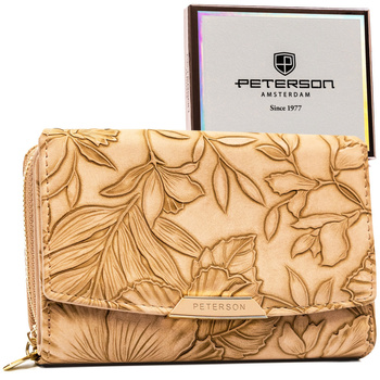 Portfel damski ze skóry ekologicznej z botanicznym wzorem - Peterson
