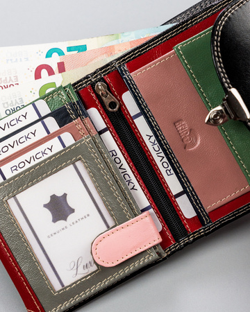 Portfel damski skórzany na zatrzask z technologią RFID - 4U Cavaldi