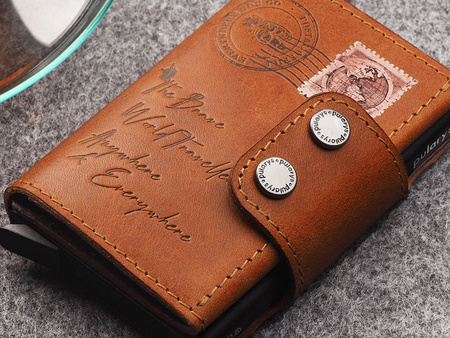 Portfel DOPPIO - POSTCARD Decor koniak