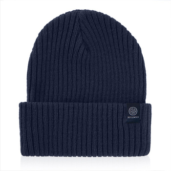 Czapka męska ze ściągaczem WINTER granatowy