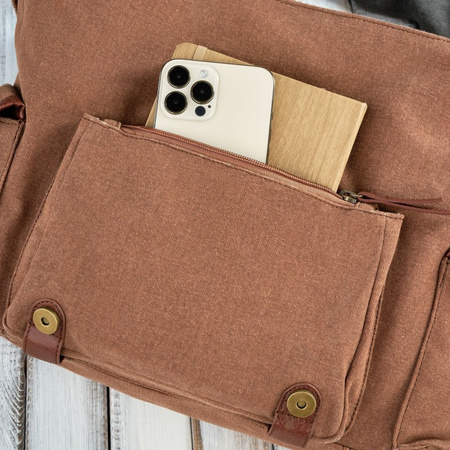 Torba męska na laptopa brązowa A4 na ramię do ręki Paolo Peruzzi E-01-BR