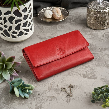 Portfel damski skórzany klasyczny Paolo Peruzzi IN-36-RD