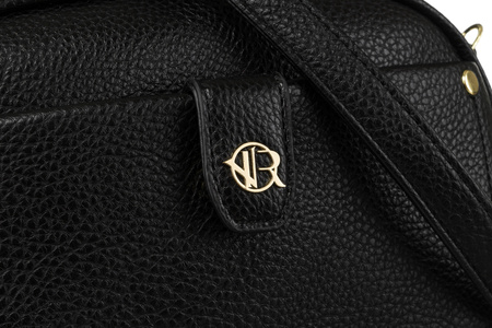 Torebka damska czarna z nerka i regulowanym paskiem - Rovicky