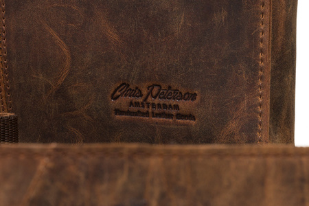 Listonoszka męska ze skóry naturalnej w brązowym kolorze - Peterson