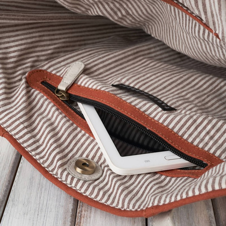 Torebka damska shopper dua na ramię pomaraczowa z dodatkową kosmetyczką wegaska Paolo Peruzzi E-23-OR
