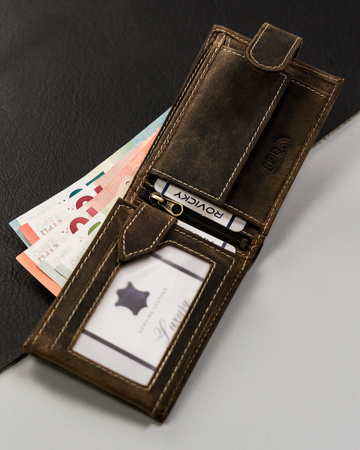 Mały portfel męski ze skóry naturalnej zamykany na zatrzask - Buffalo Wild