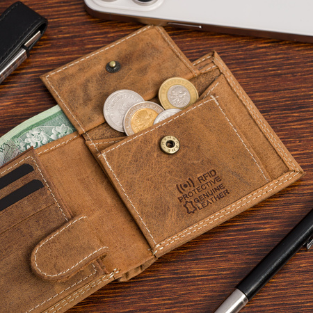 Portfel męski mały Wild Tiger - jasnobrązowy