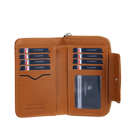 Portfel Canaletto skórzany z RFID - elegancja w krokodylim wzorze