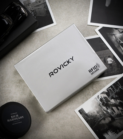 Portfel męski ze skóry naturalnej Rovicky - Duży, elegancki model