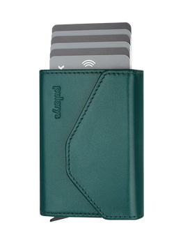 Portfel PORTER Go wykonany z miękkiej w dotyku skóry Italia zielony