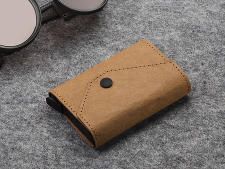 Portfel PORTER Go wykonany z wodoodpornego papieru Wash Paper beżowy