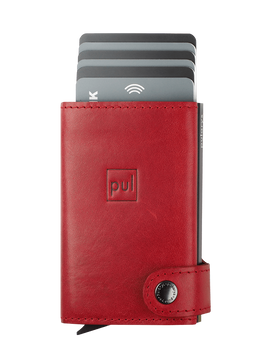 Portfel SOLO wykonany z roślinnie garbowanej skóry Nomad czerwony