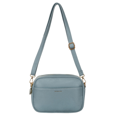 Listonoszka damska crossbody niebieska z paskiem eko skóry Peterson