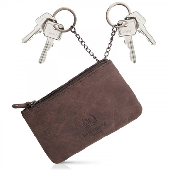 Brązowe skórzane etui na klucze vintage Paolo Peruzzi T-51-BR