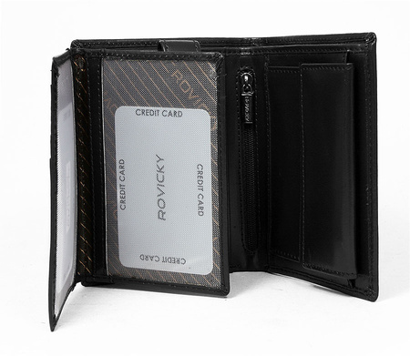 Portfel męski ze skóry naturalnej Rovicky - Duży, elegancki model