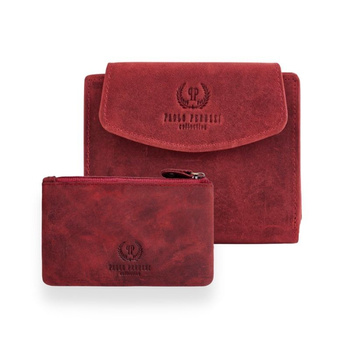 Zestaw prezentowy dla niej ZUP-40-HR portfel damski skórzany T-12 etui na klucze T-51