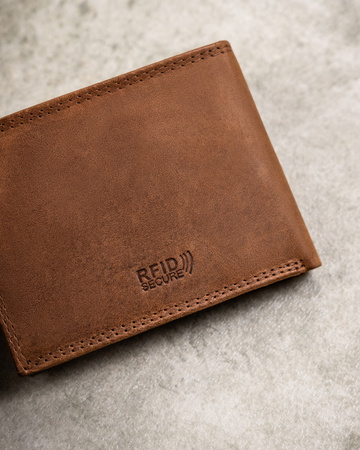 Zestaw prezentowy: mały, skórzany portfel męski i brelok - Peterson