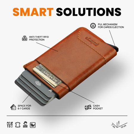 Portfel GOBI Wykonany z roślinnie garbowanej skóry Nomad koniak