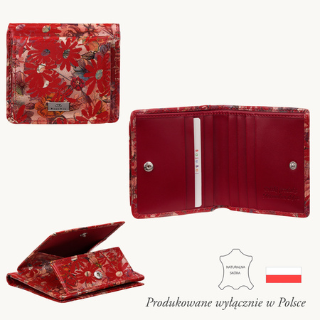 Portfel damski BajuBaj - czerwony z naturalnej skóry, elegancki styl