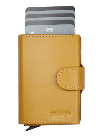 Portfel SOHO wykonany z delikatnej, ekskluzywnej skóry Italia żółty