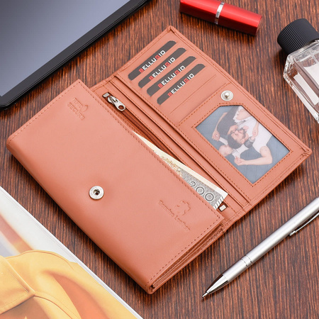 Portfel damski skórzany Bellugio - wielbłądzi