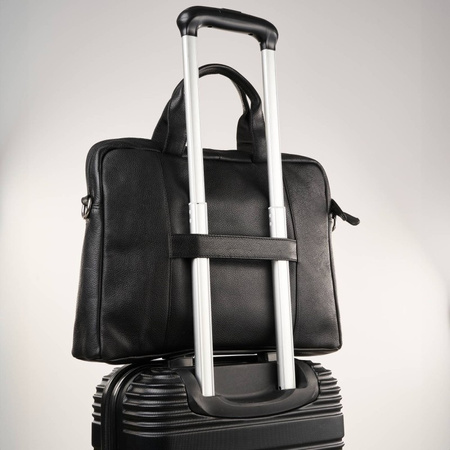 Torba męska skórzana na ramię do laptopa czarna Paolo Peruzzi E-26-BL