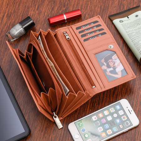 Portfel damski skórzany Bellugio - wielbłądzi