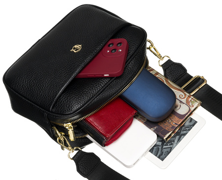 Listonoszka damska czarna z regulowanym paskiem - Rovicky