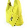 ŻÓŁTY ZAMSZOWY WOREK SHOPPER BAG WŁOSKA SKÓRZANA TORBA XL A4   W456GL