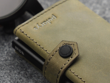 Portfel HIKER wykonany z polerowanej i woskowanej skóry Hunter oliwkowy