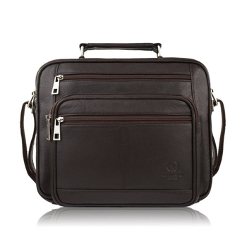 Torba męska skórzana brązowa na ramię Paolo Peruzzi T-126-BR