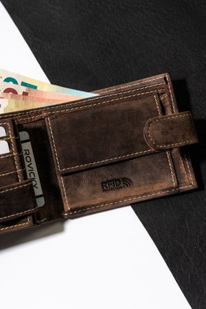 Portfel z naturalnej skóry męski na zatrzask - Buffalo Wild