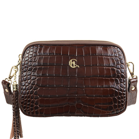 Listonoszka Canaletto - luksusowa skóra krokodyla w eleganckim brązie