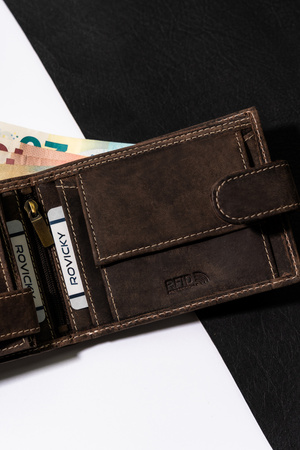 Duży portfel męski z nubukowej skóry naturalnej - Buffalo Wild