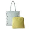 Zamszowa torba Shopper bag ,duży worek, kółka,  Vera Pelle pojemny Szara  WK745G