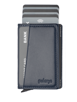 Portfel KANGOO wykonany z delikatnej skóry Italia granatowy